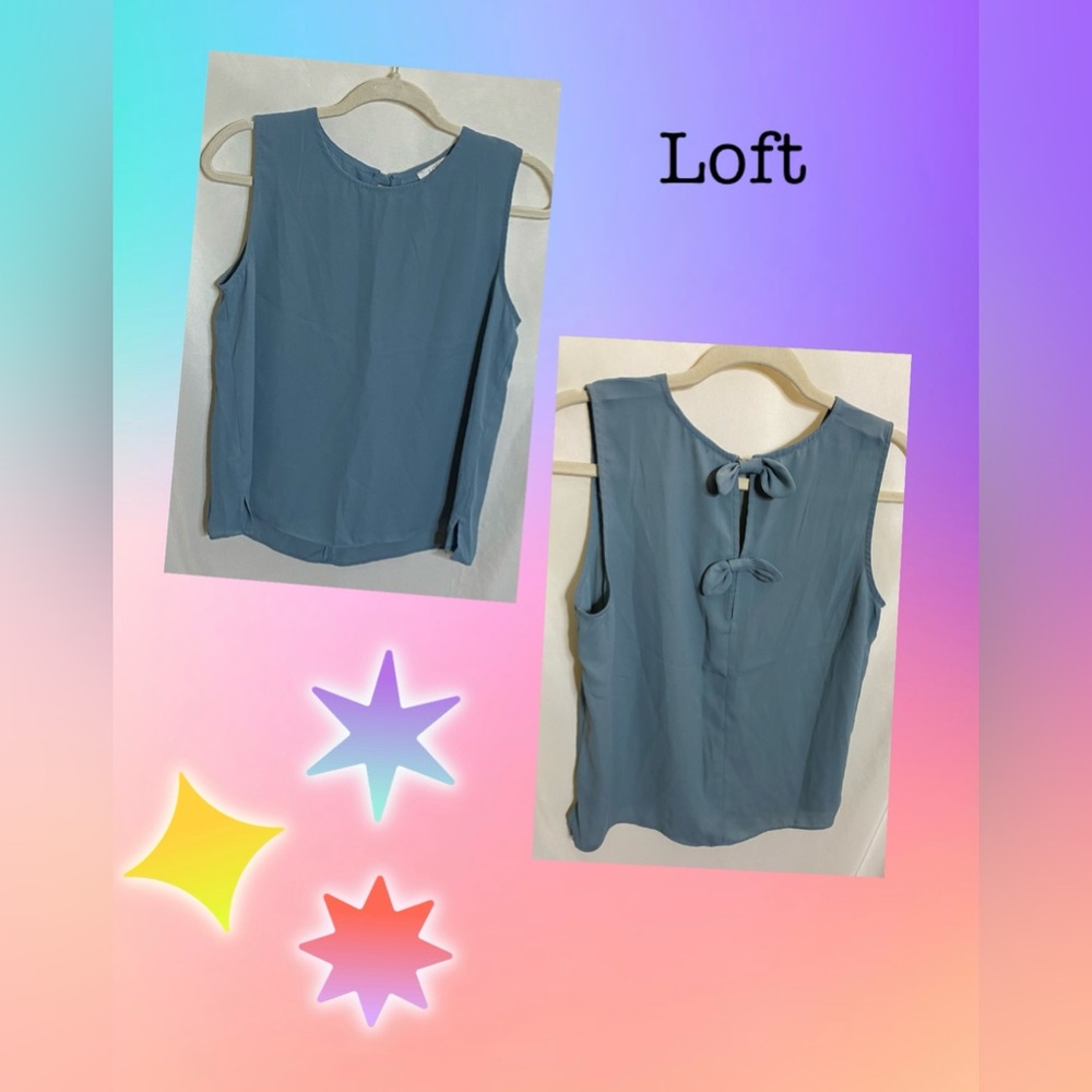 Loft Outlet Petite Sleeveless Blouse w/ Bow Accents